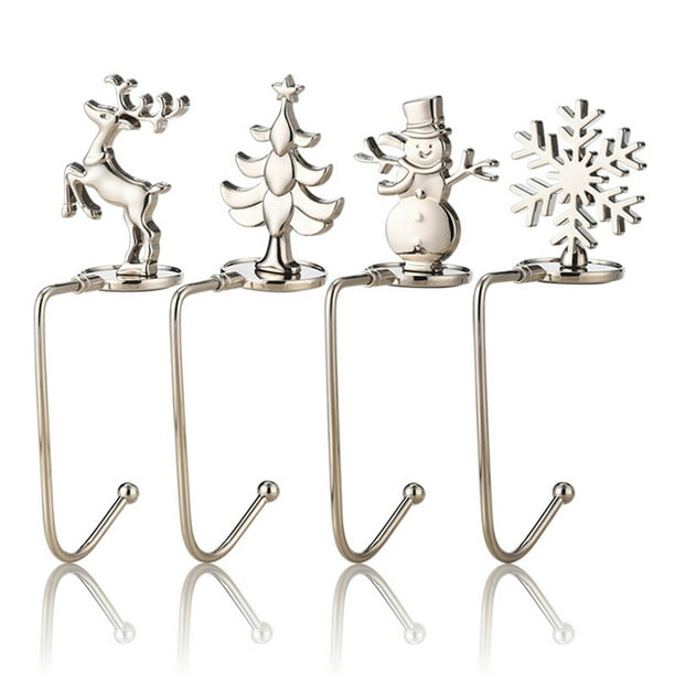 Licupiee Christmas Stocking Holders for Mantle Set of 4/8Pcs, Christmas Tree Deer Snowflake