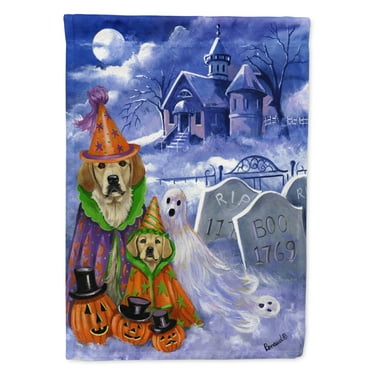 Carolines Treasures PPP3102CHF Golden Retriever Halloween Flag Canvas House Size  Large multicolor
