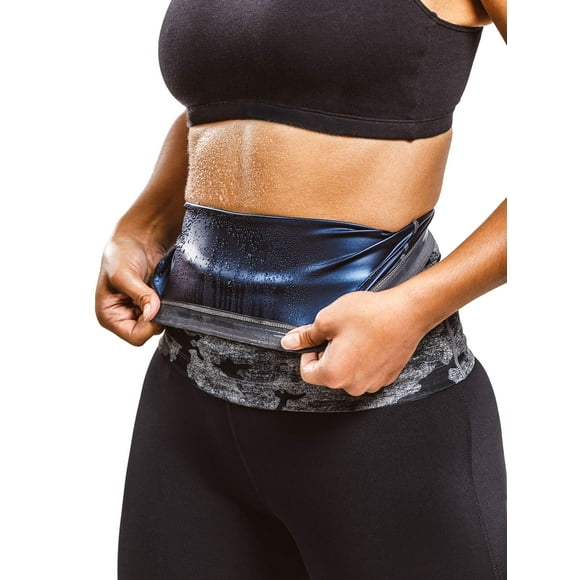 Ceinture de Taille pour Femmes, Ceinture de Sauna Sans Néoprène, Ceinture Amincissante pour Sauna (Camo Gris, 3TG)