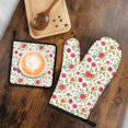 thumbnail image 6 of Pioneer Flower Floral Print Pattern 1-Pack Oven Mitts Set, Heat Resistant Kitchen Gloves, 7.7" X 12", 6 of 6