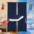 thumbnail image 3 of Qelus 100% Blackout Thermal Curtains for Winter, Rod Pocket Cold Blocking Thick Quilted Curtain Windproof Soundproof for Living room, Bedroom, 55''x 96'', Navy Blue, 1 Panel, 3 of 9