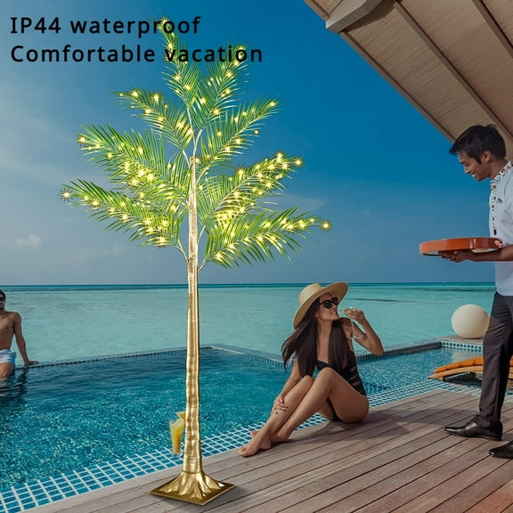 7ft LED Christmas Tree Light, Waterproof for Indoor/Outdoor Christmas Thanksgiving Party Decoration, Solar Powered Festive Lighting