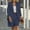 Navy, variant on Womens 2 Piece Outfits Casual Summer Blazer Shorts Set Long Sleeve Double Breasted Business Suit Jackets Pockets