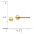 thumbnail image 3 of 14K Yellow Gold Earring Ball Women'S 4 mm Inverness 4Mm Ball Long Post Earrings, 3 of 3
