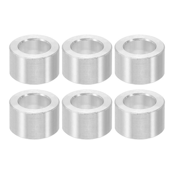 M6 Aluminum Spacers, 6 Pcs Metal Spacers Aluminum 6.2mm ID x 10mm OD x 6mm L Aluminum Spacer Screw Standoff Round for 1/4 or M6 Screw Bolts