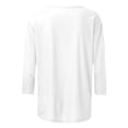 thumbnail image 5 of Staron Spring Summer Women's Casual T-Shirt V Neck 3/4 Sleeve Loose Comfy Basic Top, White L, 5 of 6