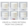 Lacupella 12 inch Cake Acrylic Buttercream Two Tone Stripe Contour Comb Set of 3 Double Sided for 6 Patterns - SET C