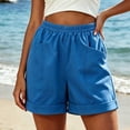 thumbnail image 2 of Womens Cotton Shorts High Waisted Comfy Athletic Solid Shorts with Pockets Loose Fit Daily Shorts, 2 of 6