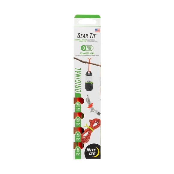 Cable Tie Nite Ize Gear Tie, goma reutilizable, paquete de 8
