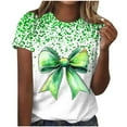 thumbnail image 2 of Puntoco Liquidación de camisetas cortas para mujer, nueva camiseta estampada informal de moda para mujer, camiseta de manga corta con cuello redondo, 2 of 4