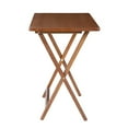 thumbnail image 3 of Coi 26 Inch Handcrafted Rubberwood Rectangular TV Tray Side Table, Folding X Shape Frame, Walnut Brown- Saltoro Sherpi, 3 of 7