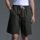 thumbnail image 5 of pstuiky Pantalones cortos de entrenamiento para hombre, Pantalones cortos casuales de algodón con cordón y cintura elástica para hombre Pantalones cortos deportivos para hombre, 5 of 5
