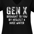thumbnail image 4 of Inktastic Gen X Brought to You by Neglect and Hose Water Women's Plus Size V-Neck T-Shirt, 4 of 5