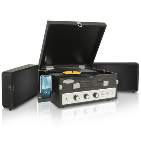 PYLE PLTTB8UI - Classical Vinyl Turntable Record Player With PC Encoding/iPod Player/AUX Input & Dual Fold-Out Speaker