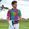 thumbnail image 4 of Daiia Colorful Glitter Pattern Men’s Polo Shirts,Solid Deck Shirt,Classic Fit, Breathable Cotton Polo for Casual and Sport Wear-Medium, 4 of 7