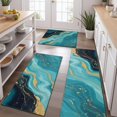thumbnail image 2 of Blue and Gold Marble Sparkle Waves Pattern Kitchen Rugs Sets Of 3,Kitchen Runner Rugs Non Skid Washable,Decorative Kitchen Floor Mats for Kitchen,Sink,Laundry,17"x30"+ 17"x47" + 17"x59", 2 of 6