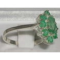 thumbnail image 2 of LBG British Made 10k White Gold Natural Emerald Womens Promise Ring - 33 size options - Size 6, 2 of 9