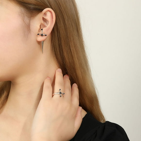 SHOWERORO 1 Pair Drop Earrings For Women Dangle Sword Studs Alloy Costume