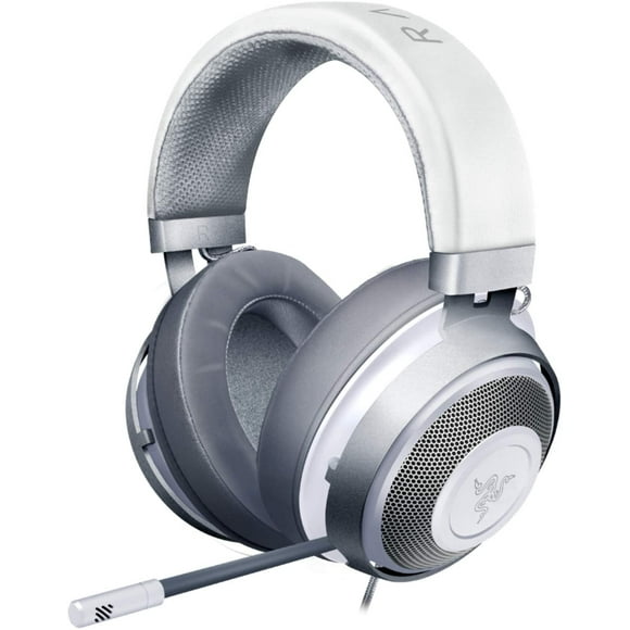 Razer Kraken Gaming Headset: Lightweight Aluminum Frame - Retractable Noise Isolating Microphone - For PC, PS4, PS5, Switch, Xbox One, Xbox Series X & S, Mobile - 3.5 mm Headphone Jack - Mercury White