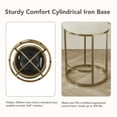 thumbnail image 5 of Spruce & Spring Counter Height Swivel Bar Stool with Arched Back and Metal Base Set of 2, Linen, Bronze Frame, 5 of 17