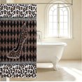 thumbnail image 3 of Erosebridal Cute Cheetah High Heels Shower Curtain 72Wx72L,Classic Geometric Plaid Bathroom Curtain,Tan Black, 3 of 5