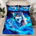 thumbnail image 2 of Feelyou Wildlife Wolf Twin Sheet Sets, Mystic Aurora Galaxy Bedding, 3 Pieces, 2 of 7