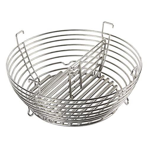 VANKEY Lump Charcoal Fire Basket with Removable Divider Charcoal Basket for Kamado Joe Classic Series Large Big Green Egg Stainless Steel Grill Ash Baskets 