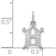 thumbnail image 4 of 14KW White Gold Diamond-cut Letter H Initial Charm, 4 of 6