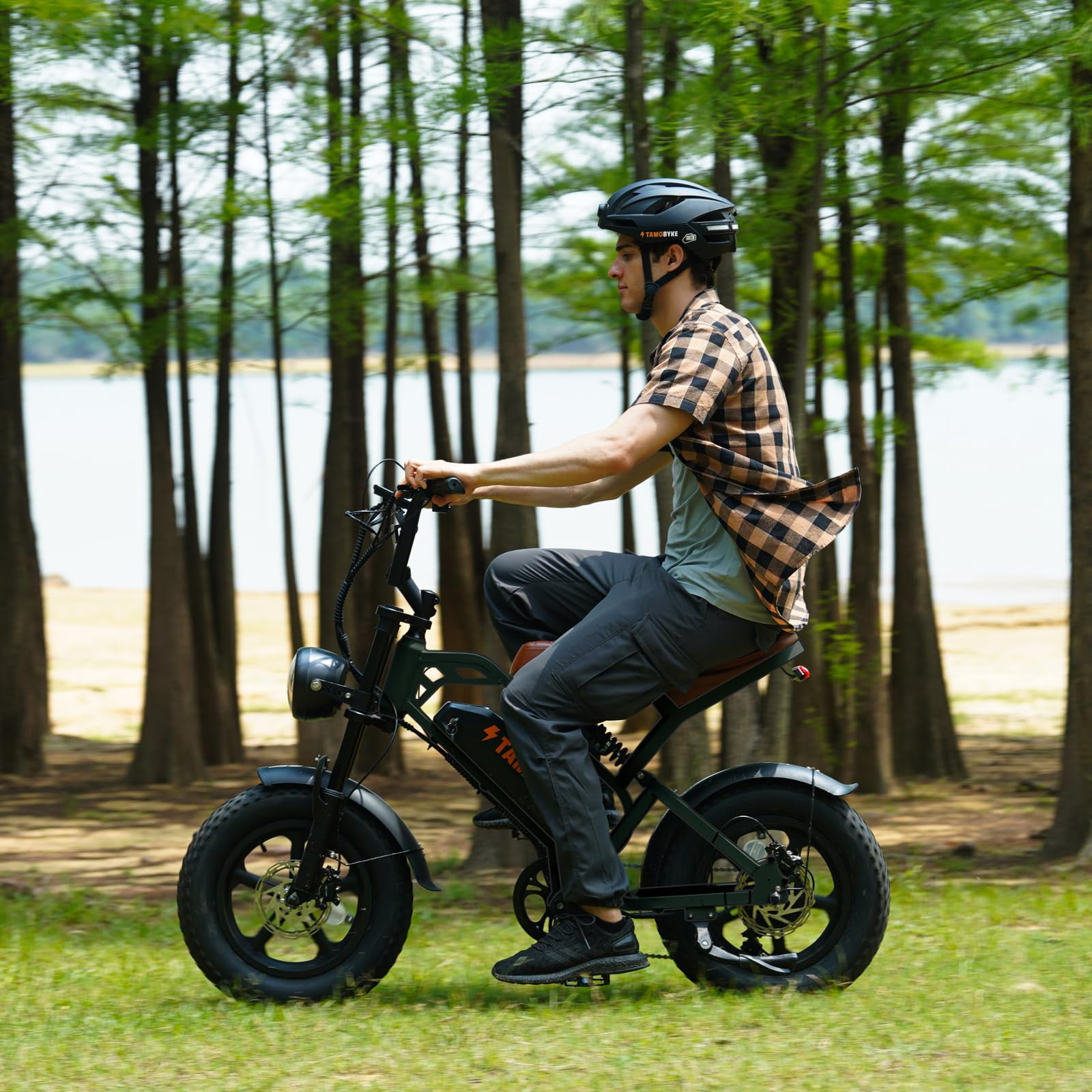 Tamobyke T16 Electric Bike for Adults,1000W 30mph 48V 15.6Ah Electric Bicycle,16" Fat Tire E-Mountain Bikes,Dual Hydraulic Brakes,Full Suspension,Fits Riders 5'0"-5'7",UL2849
