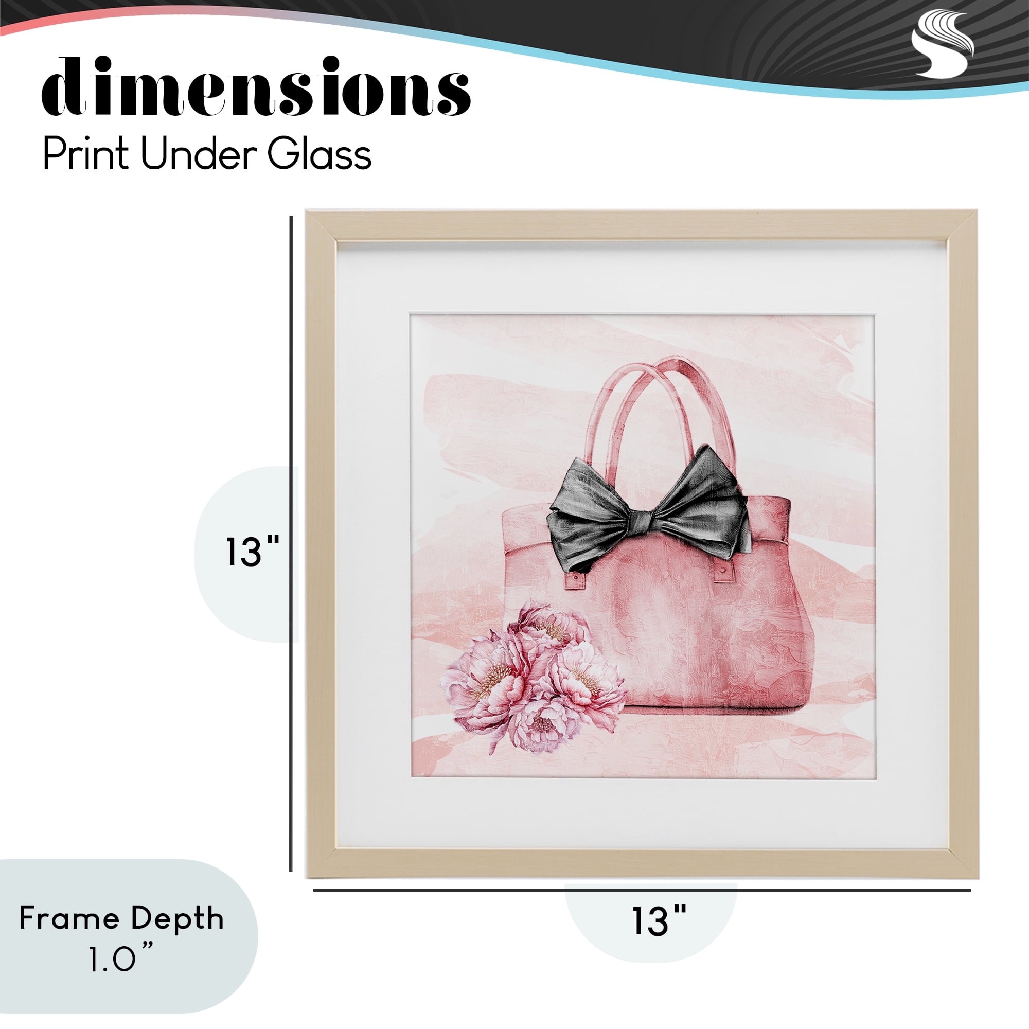 Stupell Industries Glam Time Handbag Birch Framed Print Under Glass, design by Kim Allen