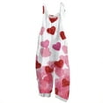 thumbnail image 3 of Womens Valentine's Day Overalls Wide Leg Sleeveless Casual Heart Graphic Rompers Valentine Adjustable Straps Overalls Pants, 3 of 3