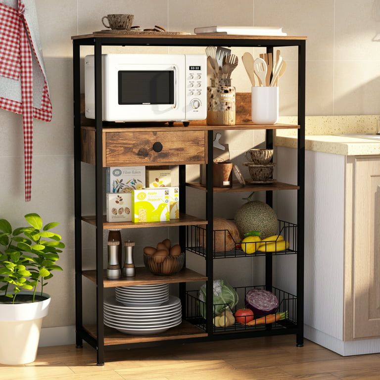 5-Tier Kitchen Bakers Rack Utility Storage Shelf Microwave Oven