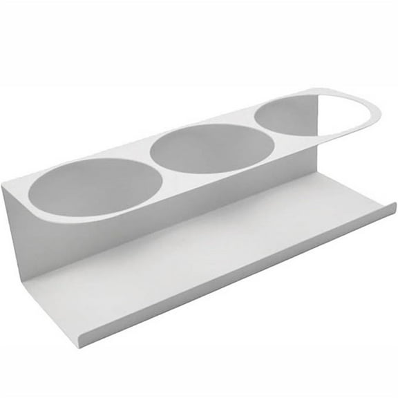 White Steel Tumbler Stand - Compact Refrigerator Side Mount for Cups & Spice Jars, Modern Kitchen Organization Accessory