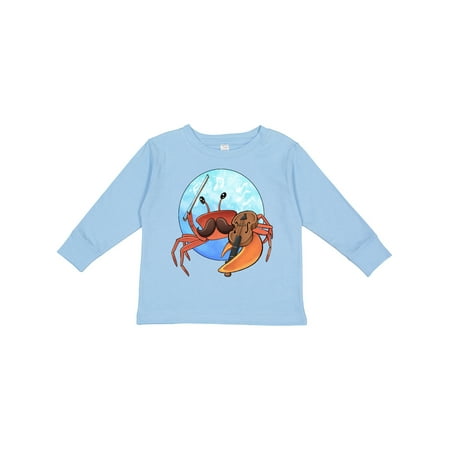 

Inktastic Fun Fiddler Crab with Violin and Mustache Gift Toddler Boy or Toddler Girl Long Sleeve T-Shirt