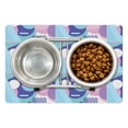 thumbnail image 1 of Geometric Pet Mat for Food and Water, Memphis Style Motifs Arrangement in Cool Tones, Non-Slip Rubber Mat for Dogs and Cats, 18" X 12", by Ambesonne, 1 of 2