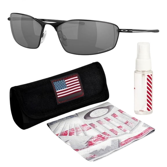 Oakley OO4141 Whisker Oval Shaped Non-Polarized Sunglasses for Men - Includes Official Eyewear Kit - Carbon Frame with Prizm Black Lens