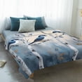 thumbnail image 4 of Teal Forest Birds Blanket Soft Cozy Warm Twin Blanket for Bed, Plush Fuzzy Flannel Fleece Blankets for Sofa, Modern Oil Painting Farmhouse Throw Blankets for Couch, Gifts for Men, 60"x80", 4 of 9