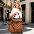 thumbnail image 3 of QISIWOLE Lay-Flat Drawstring Tote, Foldable Drawstring Tote Bag Large Lightweight Shoulder Bag for Daily Use, 3 of 5