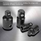 thumbnail image 4 of 4 reductores de adaptador de vaso de acero al cromo vanadio negro de 1/2", 3/8" y 1/4", 4 of 14