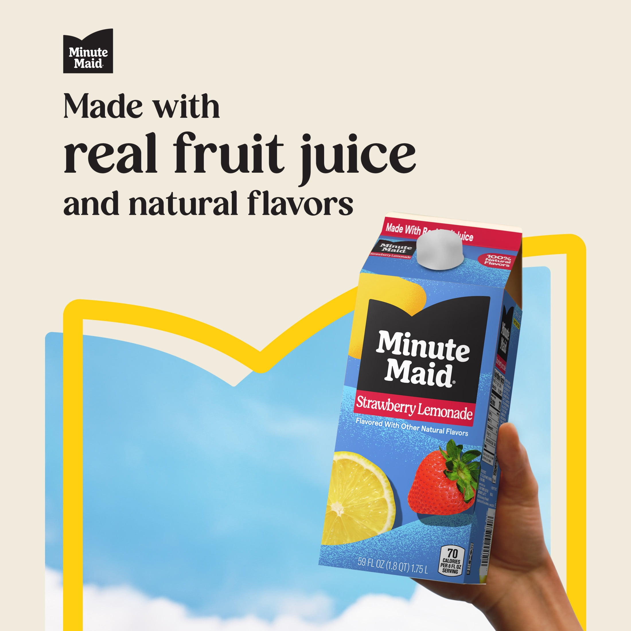 Minute Maid Strawberry Lemonade Carton, 59 fl oz
