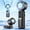 Metallic Glossy Black, variant on Portable Handheld Turbo Fan, 1-100 Gear Wind, Battery Operated, Up to 23 Working Hours, 3 IN 1 Personal Fan with Air Turbo Tech, Cooling Essentials for Indoor/Outdoor (Metallic Glossy Black)