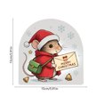 thumbnail image 3 of Cififendec Christmas 2D Mouse No Glue Wall Stickers, 5.91", Arch Shaped Cute Holiday Mouse Decal for Xmas Fireplace Surround Applying, 3 of 6