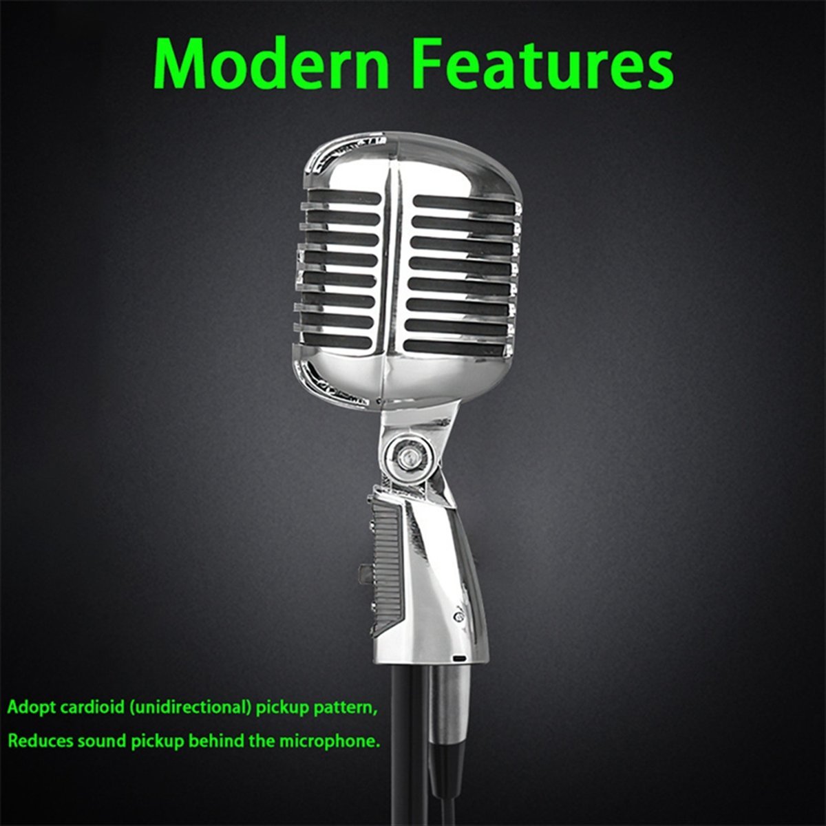 Vintage Metal Microphone for 55SH Classic Dynamic Wired Handheld Mic Microphone for Live Recording Karaoke Studio