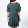 thumbnail image 4 of Elsie & Zoey Arissa XL Forest Shade Short Sleeve Crew Neck Tiered Panel Dress for Women, 4 of 6