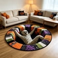 thumbnail image 6 of Dmlowu Halloween Area Rug, Optical Illusion Skeleton, Non-Slide Round Rugs for Living Room Entryway Bedroom Party, Halloween Decorations Indoor Outdoor, 6 of 7