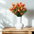 thumbnail image 5 of Morttic 8 Pcs Tulips Artificial Flowers for Outdoors, Fake Plants Faux Plastic Silk Floral Arrangement for Home Indoor Outside Table Vase Garden Spring Decor, 5 of 6
