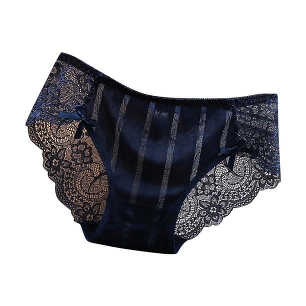 Braguitas de encaje sin marcas para mujer, cintura baja, entrepierna de algodón suave como la seda, tallas M-L con cintura/longitud, ropa interior transpirable para el día a día