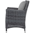 thumbnail image 2 of Modern Contemporary Urban Design Outdoor Patio Balcony Garden Furniture Side Dining Chair Armchair, Sunbrella Rattan Wicker, Grey Gray, 2 of 3
