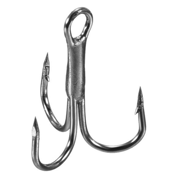 Unique Bargains 16# 0.43' Treble Fish Hooks Carbon Steel Sharp Bend Hook with Barbs, Black 20 Pack