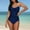 Navy, variant on Women's One Piece Swimsuit Tummy Control Slimming Bathing Suit Color Block Spaghetti Strap 1 Piece Swim Suit Swimwear